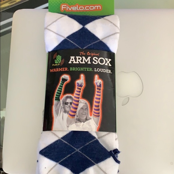 Fivelo blue argyle stripe arm sox sleeves socks - Picture 3 of 6